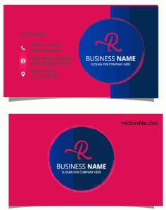 Beautiful Pink Business Card Template with Stripe Vector File