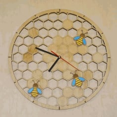 Bee Wall Clock CNC Laser Cutting Free CDR File