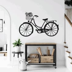 Bicycle Living Room Wall Decor CNC Laser Cutting CDR File