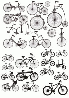 Bicycles Stickers Silhouette CDR File