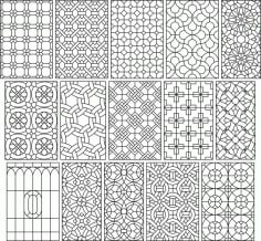 Big Set 15 Seamless Simple Black And White Patterns Laser Cut CDR File