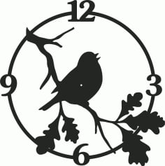 Bird Digital Wall Clock CDR File