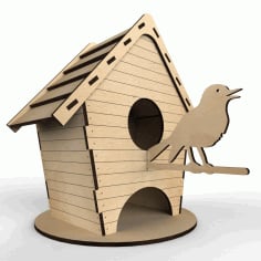 Bird House CNC Laser Cutting Free CDR Vectors File