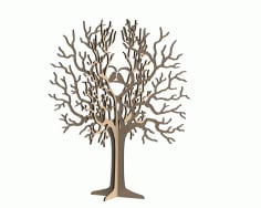 Birds Tree Jewelry Stand 3mm Free CDR File
