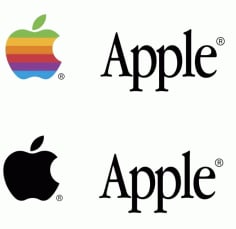 Black and Color Apple Logo Design Free Vector