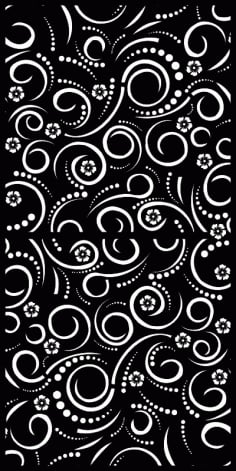 Black and White Floral Plasma Cutting Grill Design CDR File