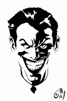 Black and White Joker Stencil DXF File