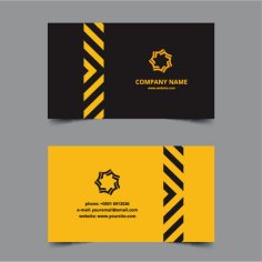 Black and Yellow Visiting Card Template Free Vector