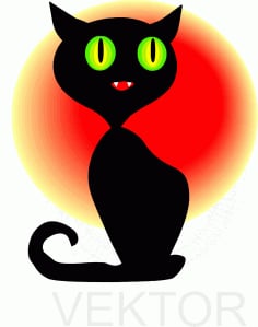 Black Cat Laser Cut CDR File
