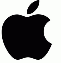 Black Color Apple Logo Free Vector