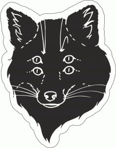 Black Fox Sticker Vector CDR File