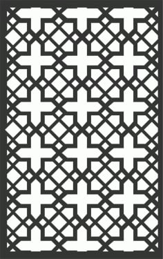 Black Metal Privacy Screen for Outdoor Panel Design DXF File
