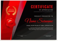 Black Red Certificate Cover Vector File
