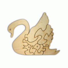 Blank Wooden Puzzle Swan Laser Cut CDR File