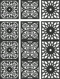 Bloom Steel Outdoor Privacy Screen Panel DXF File
