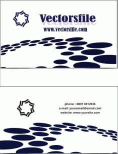 Blue and White Business Card Template Vector File