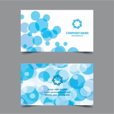 Blue Bubbles Visiting Card Template Free Vector