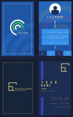 Blue Business Card Template Free Vector