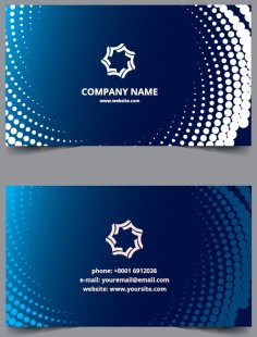 Blue Dots Business Card Template Free Vector
