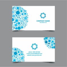 Blue Dots Visiting Card Template Free Vector