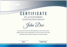 Blue Edge A4 Mode Certificate of Appreciation Vector File