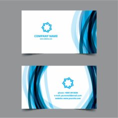 Blueish Business Card Template Free Vector