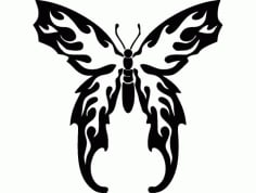 Borboleta De Chamas Butterfly Free DXF Vectors File