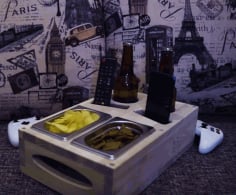 Bottle Holder TV Room Refreshment Tray DXF File