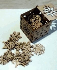 Box of Snow and Toys for Laser Cut CDR File