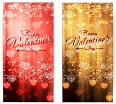 Bright Valentines Day Invitation Card Design Free Vector