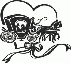 Buggy and Horse Sticker Silhouette Vector Free CDR File