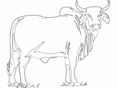 Bull Free Template DXF Vectors File