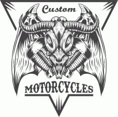 Bull Motorcycle Sticker Free CDR Vectors File