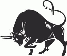 Bull silhouette Vector Free CDR Vectors File