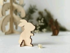 Bunny Wooden Animal CNC Laser Cut Template Free Vector CDR File