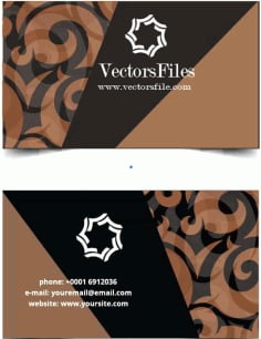 Business Card Brown Color, Visiting Card Design Vector File