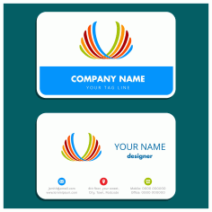 Business Card Design with simple white Background EPS and Ai Vector File