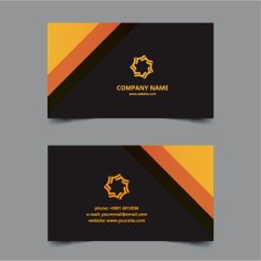 Business Card Layout Black And Yellow Free Vector