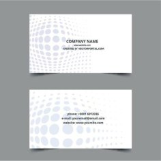 Business Card Layout With Halftone Pattern Free Vector