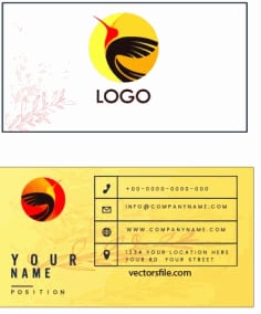 Business Card Logotype Flying Bird Vector File