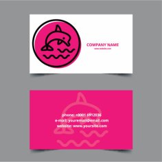 Business Card Template Aquarium Theme Free Vector