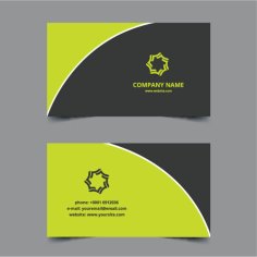 Business Card Template Black and Green Free Vector