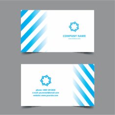Business Card Template Blue Stripes Vector File
