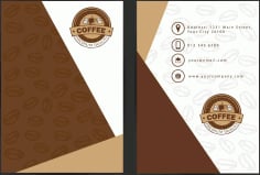 Business Card Template Coffee Beans Decor Vector File