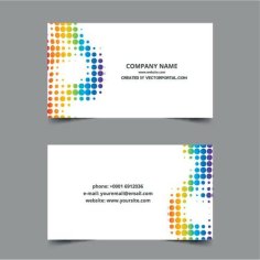 Business Card Template Colorful Design Free Vector