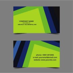 Business Card Template Colourful Free Vector