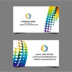 Business Card Template Design in Free Vector