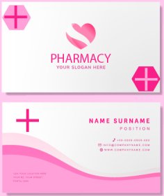 Business Card Template Design for Pharmacy Free Vector