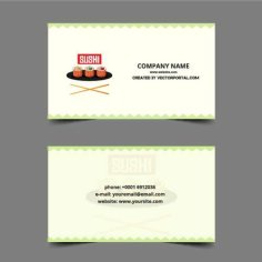 Business Card Template Design for Restaurants Free Vector