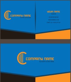 Business Card Template Elegant Modern Colored Plain EPS and Ai Vector File